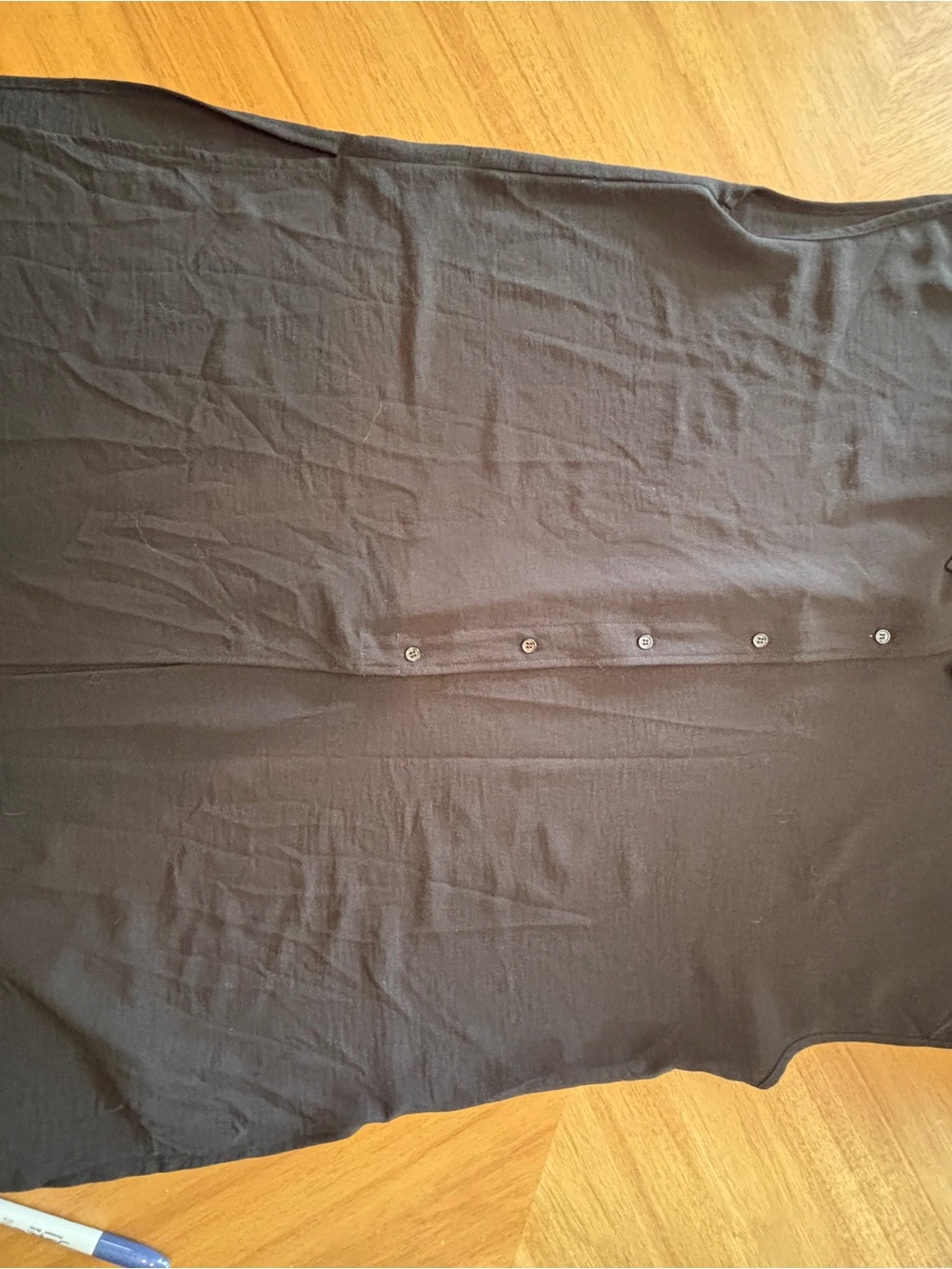 Black Cotton Button-Front Tank Tunic